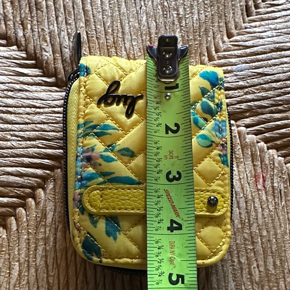 Lug flurry Vibrant Yellow Quilted Wallet with Floral Accents - Picture 8 of 9